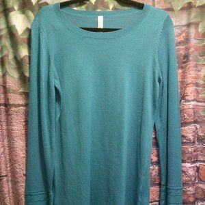 Teal Blue Long Sleeve Lightweight Sweater